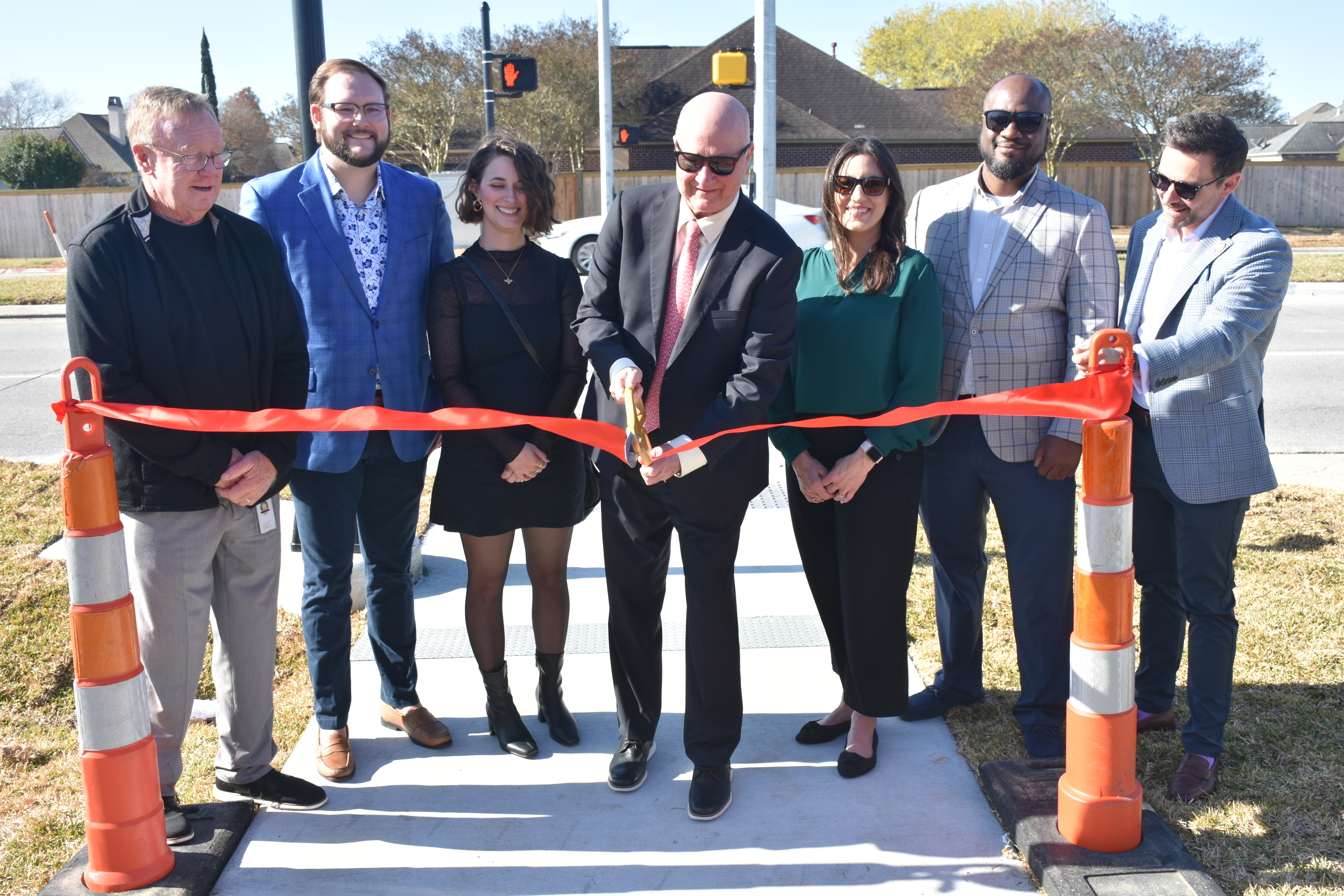 image of Pedestrian Hybrid Beacon (PHB) Signal Ribbon-Cutting Ceremony